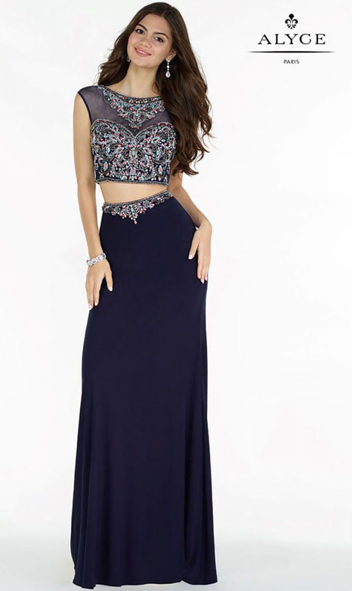 Alyce Paris 2 Piece Embellished Gown
