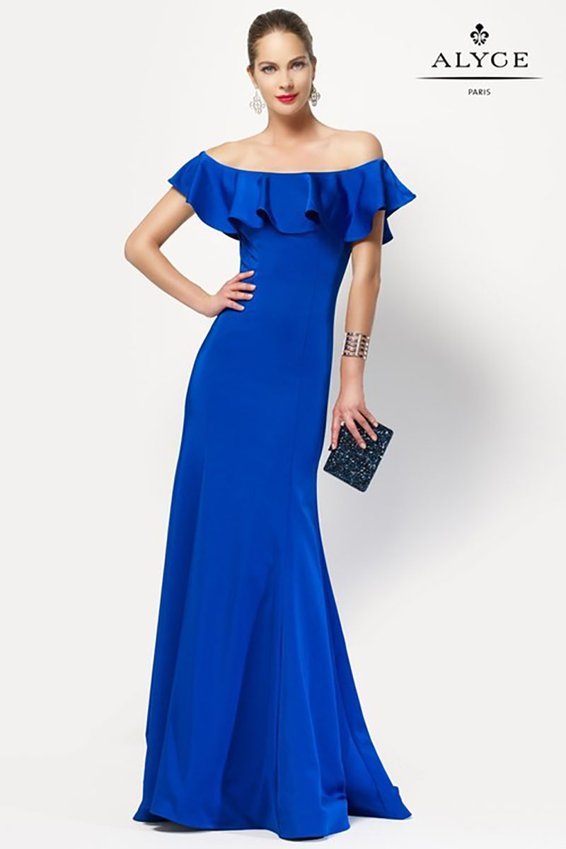 Alyce Paris The-Shoulder Fitted Gown