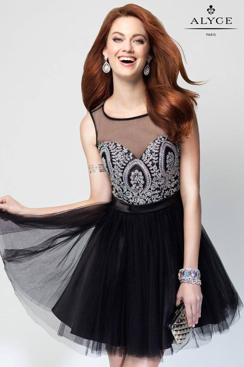 Alyce Paris Black Short Dress